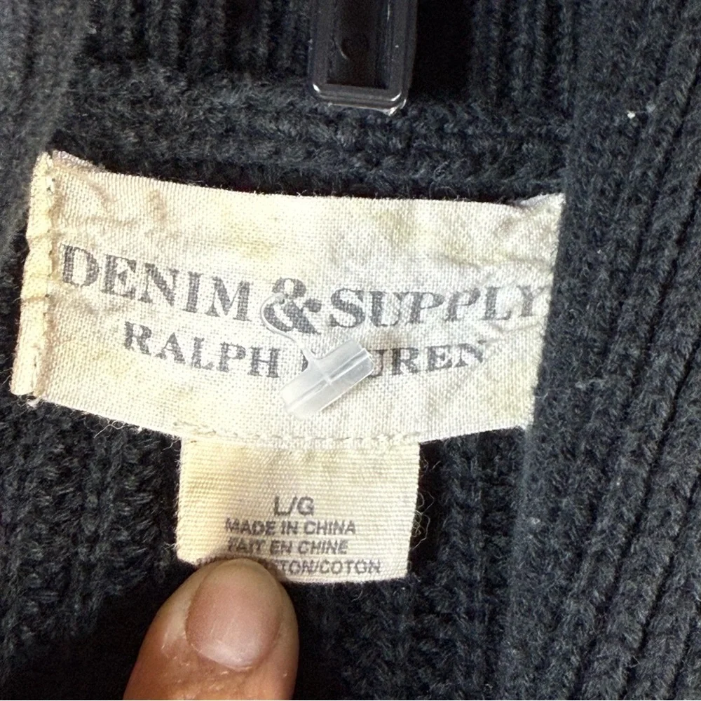 Ralph Lauren Men's Black Button-Up Sweater SZ:L